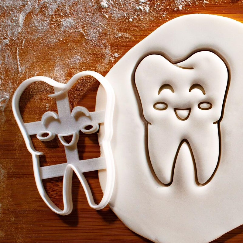 EROTNGO Happy Tooth Cookie Cutter Fun Design for Joyful Baking Perfect for Dental Celebrations Kids Parties Health Awareness Events and Creative Treats for Dental Professionals and Families - Image 1
