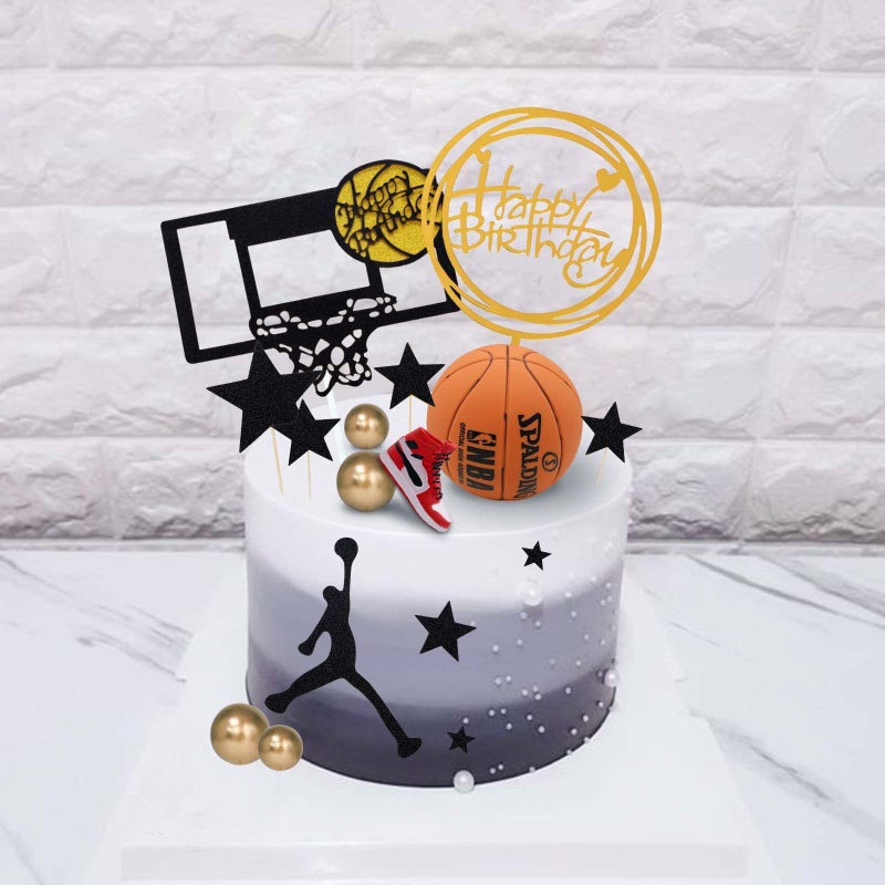 Lukinuo Basketball Cake Toppers 17pcs Basketball Theme Cake Decoration For Boys Men Basketball Birthday Party Supplies - Image 5