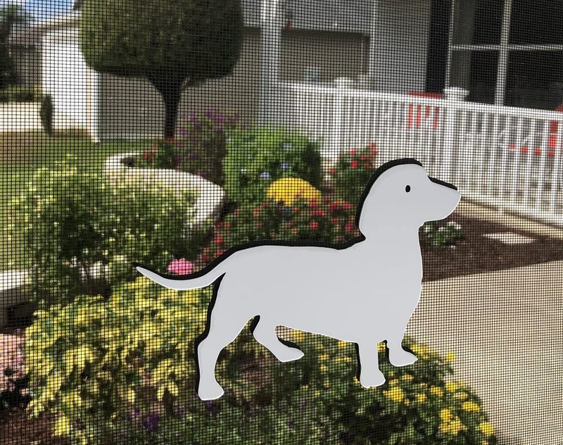 DCentral Dachsund Flexible Vinyl Screen Magnet DoubleSided Bright WhiteEasier to See Day Night Decorative Helps to Stop Walking into Screensfor NonRETRADCTABLES Size W 73 x L 46
