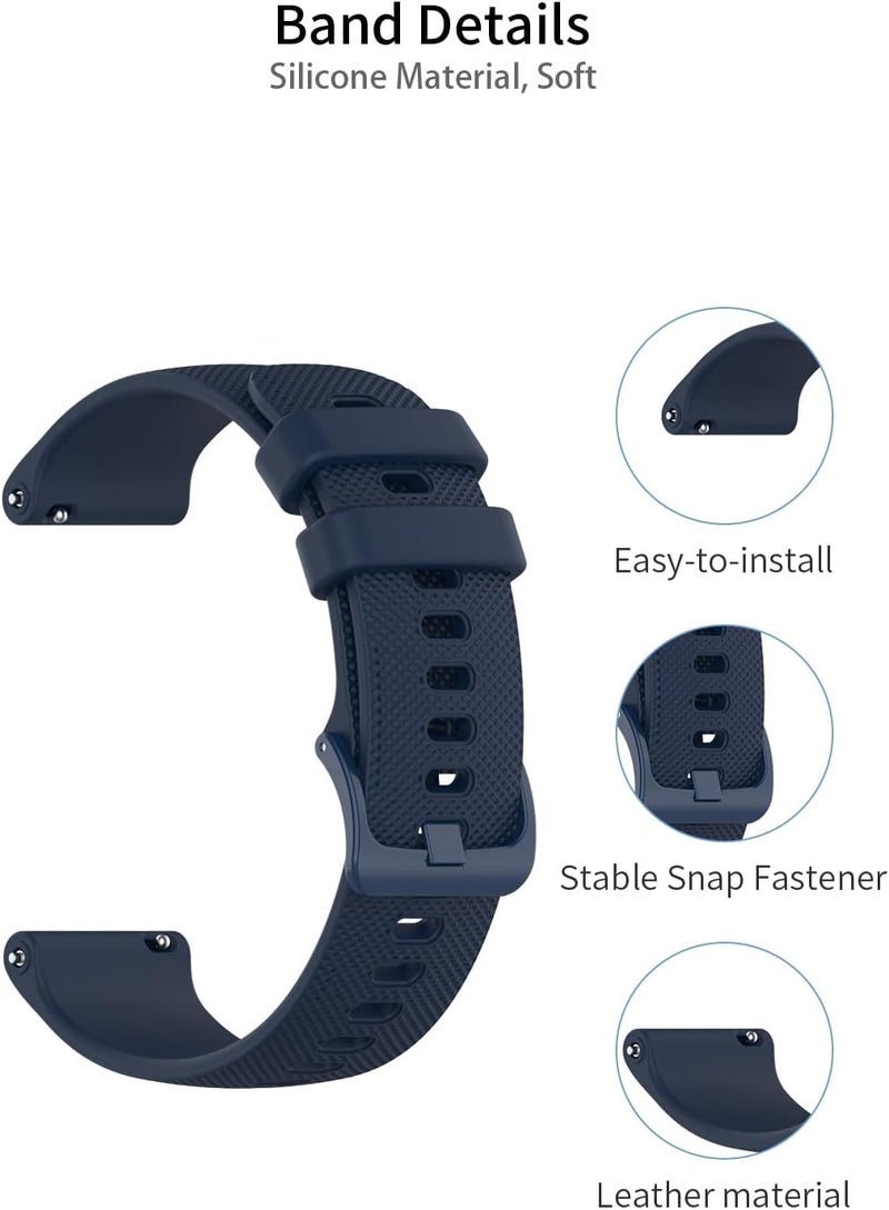 WUNIAK Smart Watch Band 22mm，Replacement New Soft Sport Silicone Waterproof Strap Wristbands for Smart Watch Band 22mm.(Black+Blue,2 Pack) - Image 3