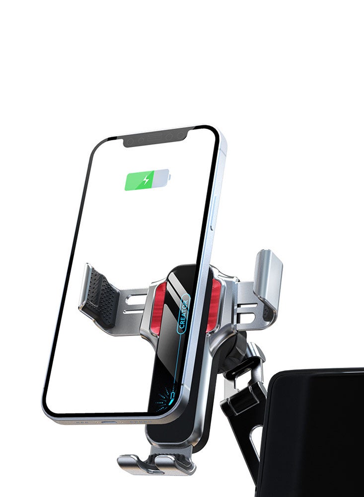 Perfii Wireless Car Charger with Rotatable Phone Holder for 4.5'' to 7.5'' Auto Clamping, Dashboard Mount Car Accessories for Tesla Model 3 Y  - Image 1