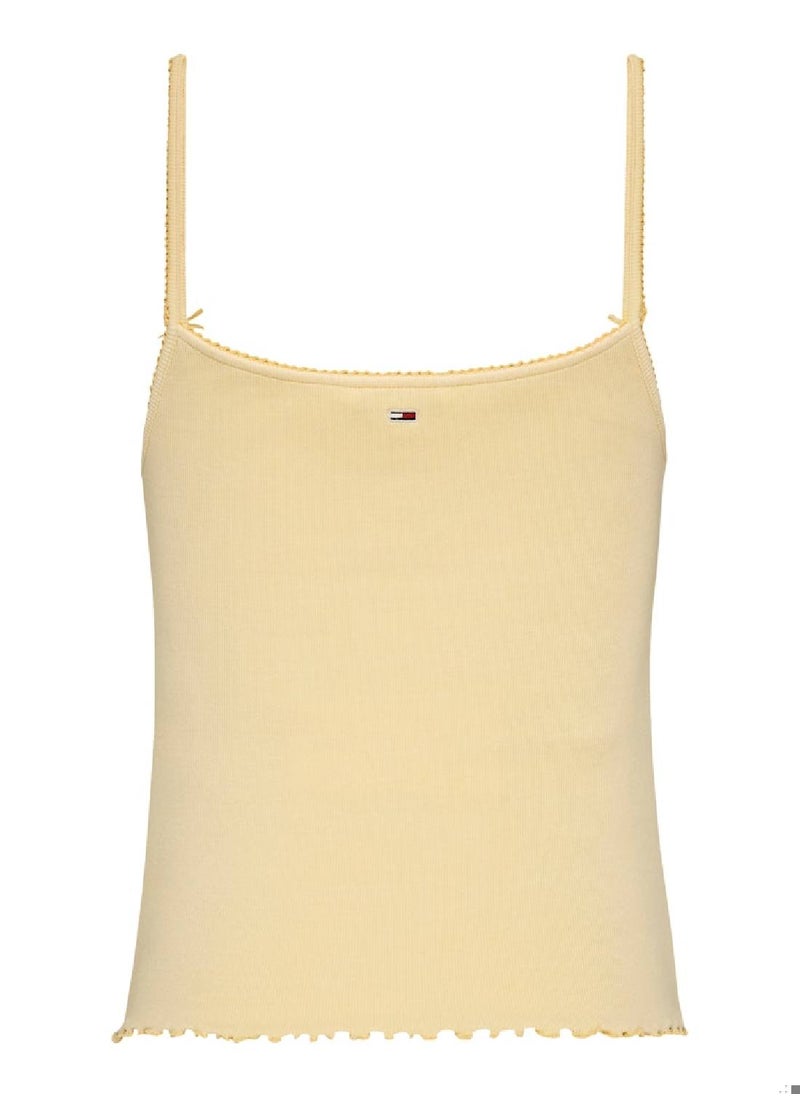 Slim Rib Top With Strap