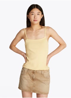 TOMMY JEANS Women's Slim Tank Top - Cotton, White  - Image 1