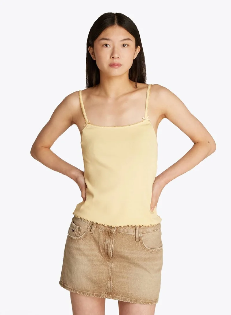 Slim Rib Top With Strap