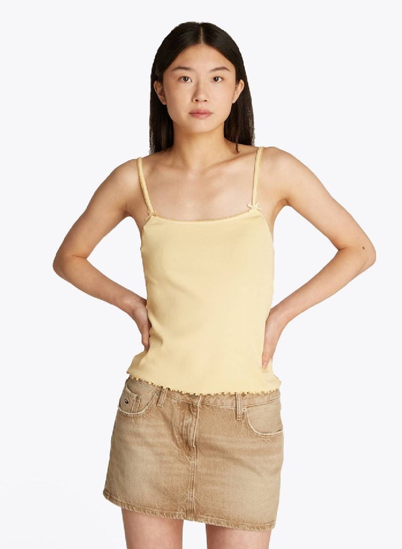 TOMMY JEANS Slim Rib Top With Strap - Image 1
