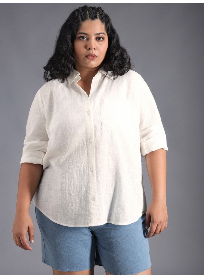 HIGH STAR Women’s Oversized White Shirt – Classic and Stylish - Image 1