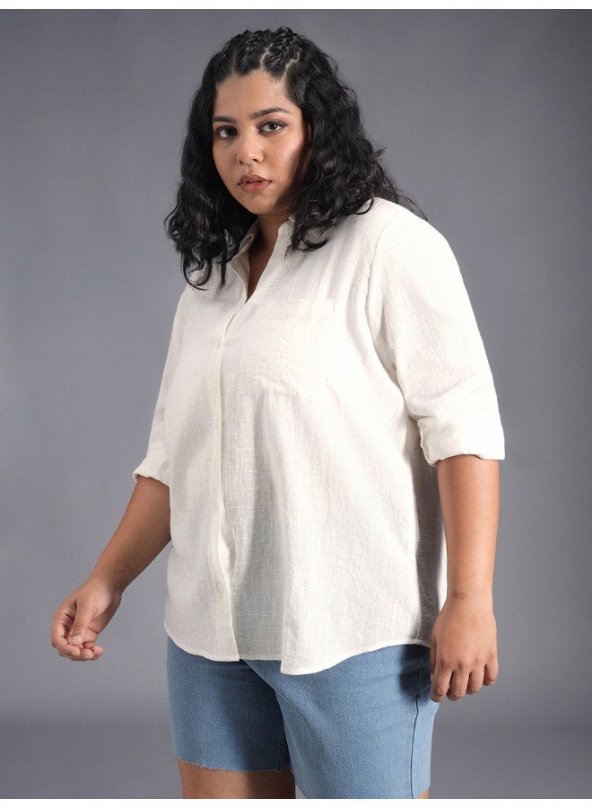 HIGH STAR Women’s Oversized White Shirt – Classic and Stylish - Image 2