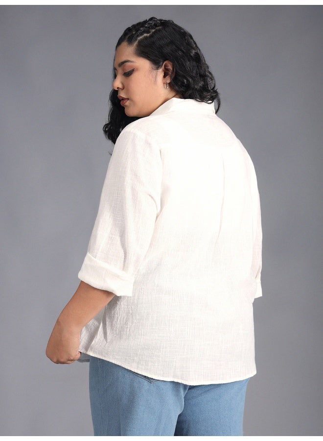 HIGH STAR Women’s Oversized White Shirt – Classic and Stylish - Image 5