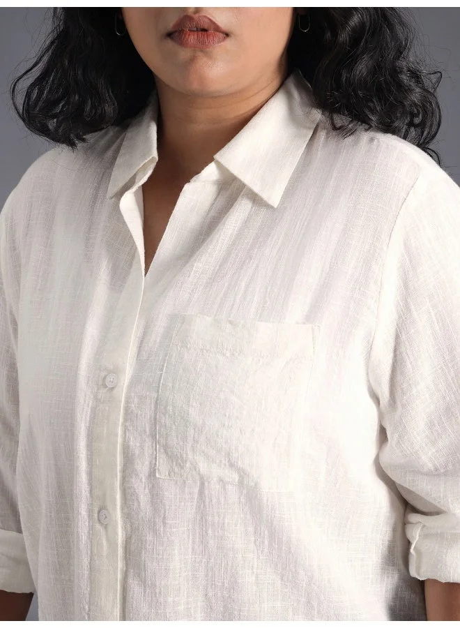 HIGH STAR Off White Women’s Oversized White Shirt – Classic and Stylish for Women | Best Price UAE