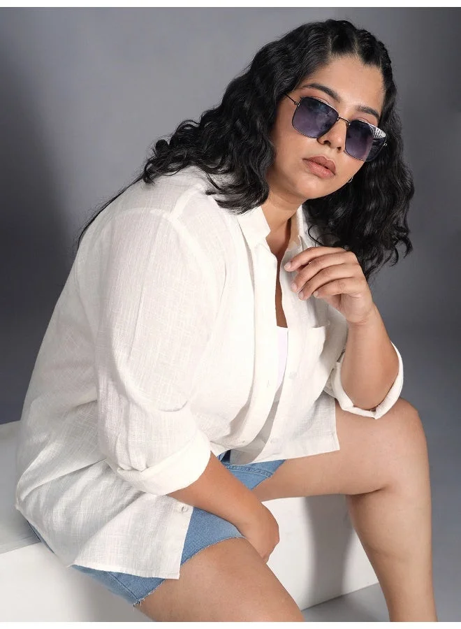 HIGH STAR Off White Women’s Oversized White Shirt – Classic and Stylish for Women | Best Price UAE