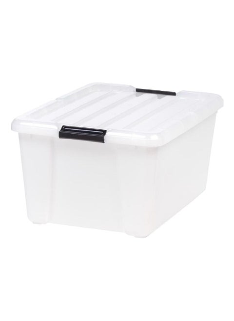 Stackable Storage Box with Lid Clear 10.7 x 15.7 x 21.65 Inch 100411