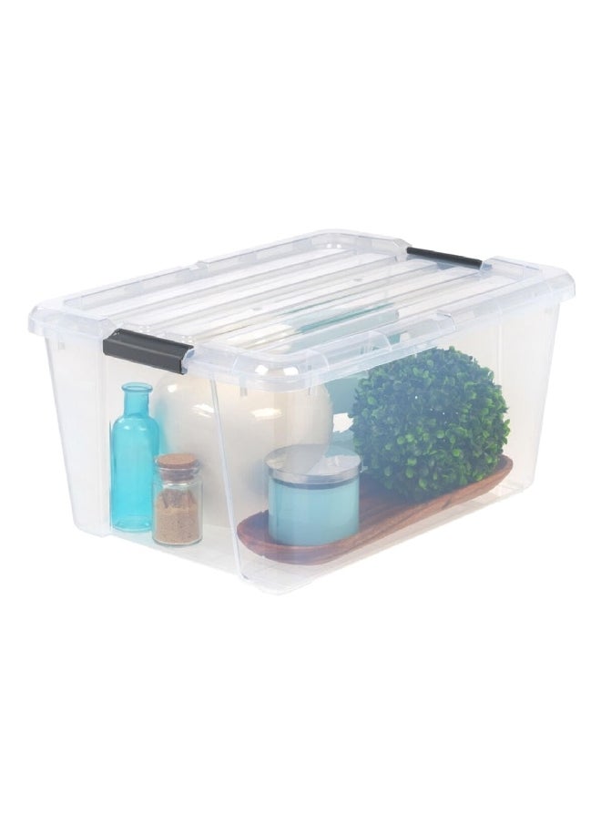 IRIS - Stackable Storage Box with Lid Clear 10.7 x 15.7 x 21.65 Inch 100411 - Image 1