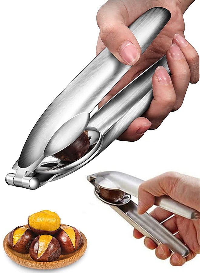 Stainless Steel Chestnut Cutter, Nut Sheller Walnut Pliers, Metal Nut Opener Plier, 304 Stainless Steel Kitchen Tools, Nut Walnut,Kitchen Dried Fruit Opener - Image 1
