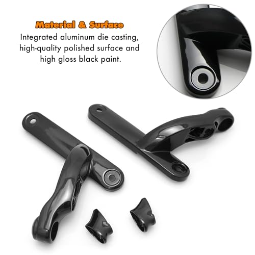 TOPRAMETAL For harley street glide fog passing light kit LED motorcycle fog Auxiliary Lighting Bracket for harley davidson spot light bracket (Bracket + Mounts -Gloss Black) - Image 3
