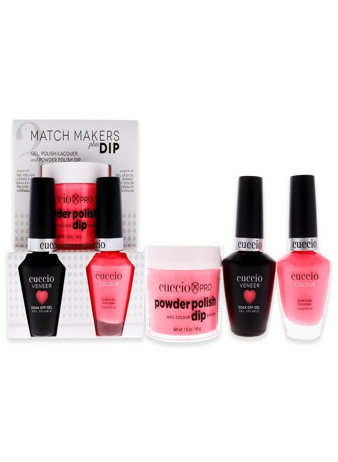 Cuccio Colour Matchmakers Plus Nail Dip - Matching Mani-Pedi With Flawless Coordination - A Color Lacquer And Color Veneer Gel Polish In The Same Color - Livin' On A Prayer - Large - 3 Pc Kit - Image 1