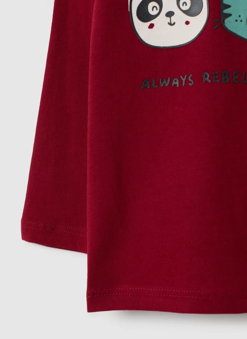 او في اس BABY SWEATER IN PURE RED COTTON REGULAR FIT