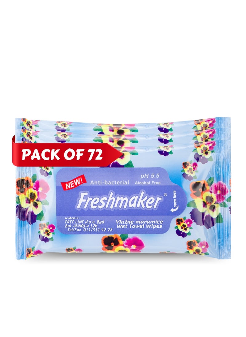 Freshmaker مناديل أطفال مضادة للبكتيريا، 10 مناديل × 72 عبوة - مناشف مبللة منظفة للأطفال والكبار - مناديل مبللة متعددة الأغراض نقية بنسبة 99.9% - مثالية للبشرة الحساسة والعناية اللطيفة بالطفل (720 منديلًا)  - Image 2