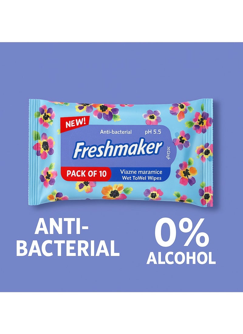 Freshmaker مناديل أطفال مضادة للبكتيريا، 10 مناديل × 72 عبوة - مناشف مبللة منظفة للأطفال والكبار - مناديل مبللة متعددة الأغراض نقية بنسبة 99.9% - مثالية للبشرة الحساسة والعناية اللطيفة بالطفل (720 منديلًا)  - Image 4