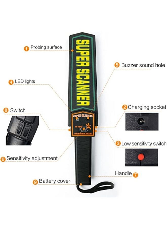Generic - Handheld Metal Detector Security Alarm and Vibration Super Scanner Metal Detector for Public Security Detector - Image 1