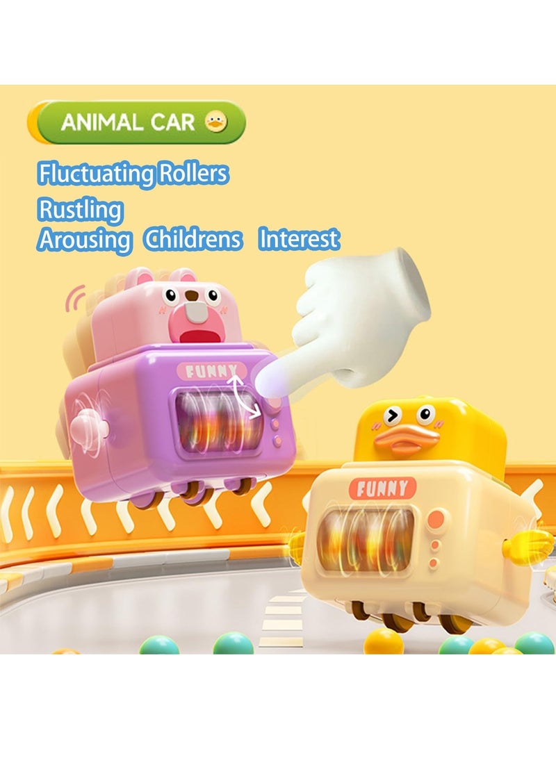 KASTWAVE 4 عبوة سيارات ضغط وانطلاق، مجموعة سيارات سحب للخلف، سيارات حيوانات للأطفال، ألعاب دفع وانطلاق للأطفال، مجموعة مركبات لعب للأطفال من سن 1-3 أولاد وبنات - Image 4