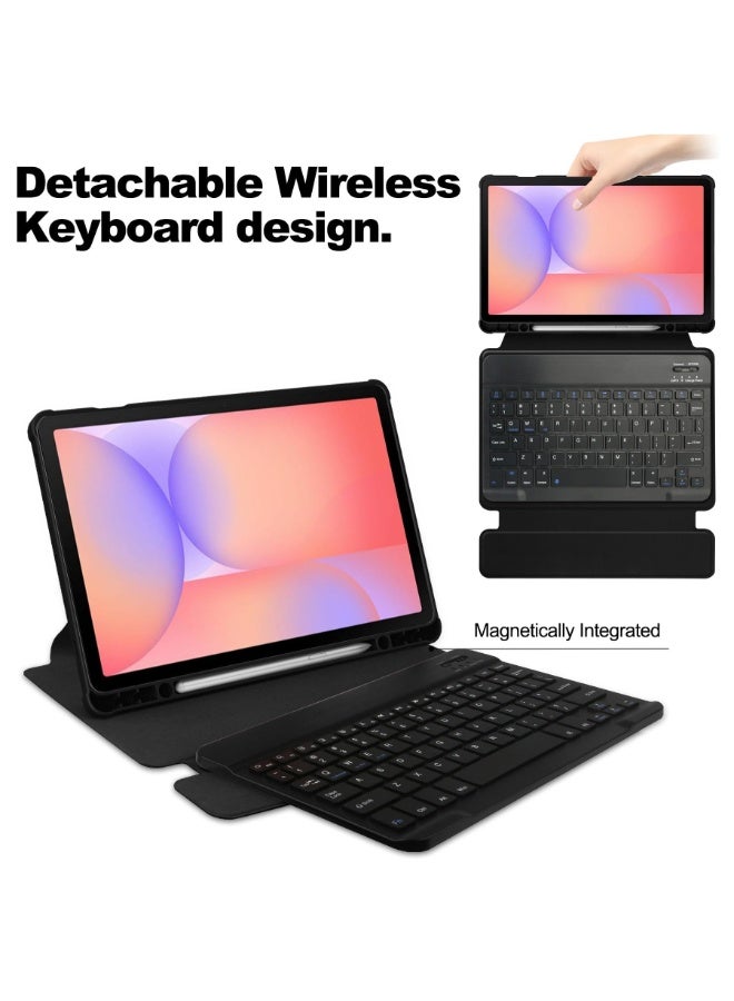general Tablet Keyboard Case for Samsung Galaxy Tab S10 Lite 10.9 inch 2025 SM-X400/X406B, Magnetic Detachable Wireless Bluetooth Keyboard, 360° Rotating Stand PC + Leather Cover - Image 2