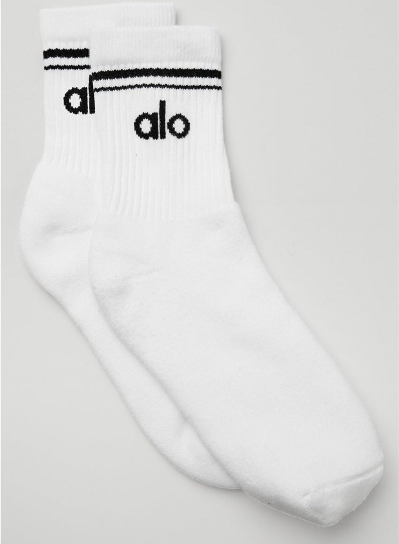 alo ALO Pure Cotton Socks - Suitable for both men and women. Mid-calf length. Anti-slip. 