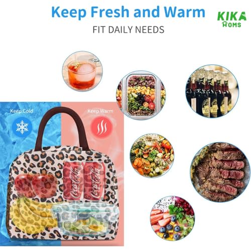 KIKA Polyester, Insulation Foil HOMS Insulated Lunch Bag for Office Women, Girls, and Kids (Floral Print), 10 L, 10 Liter, Floral,Multicolor - Image 2