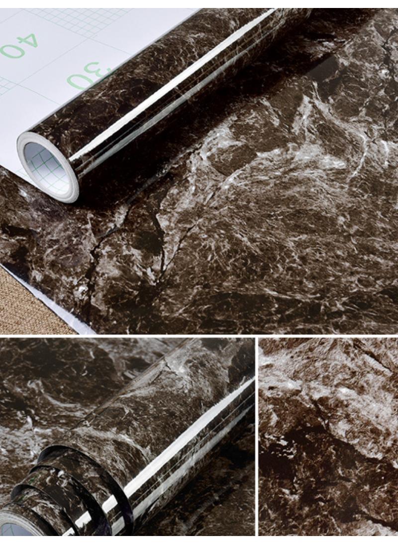 الأزرق جي دبليو الرخام ورقة 40x500cm ورق الجدران ذاتية اللصق للماء لمعان بولي كلوريد الفينيل الفينيل الغرانيت ورقة مضادة للنفط تغطية الأثاث كونترتوب المطبخ بطانة الجرف - Image 2