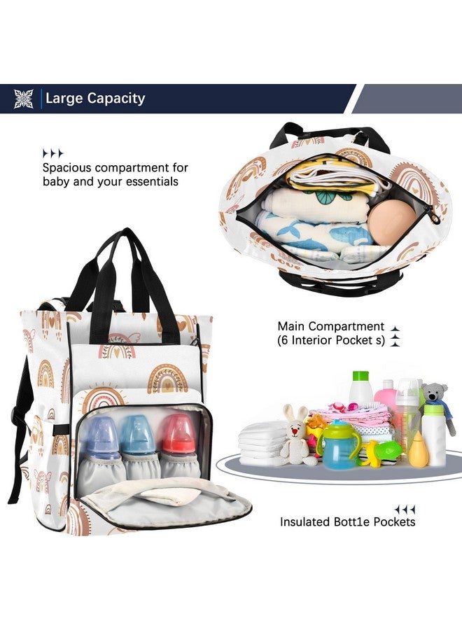 BOESI Boho Rainbow Diaper Bag Backpack, Mommy Bag, Multifunctional Diaper Backpack, Travel Backpack, Large Capacity - Image 5