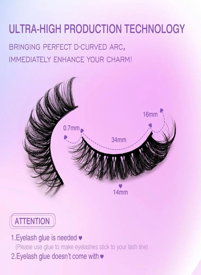 Royaomis D Curl Cat Eye lashes Wispy Russian Strip Lashes that Look Like Extensions 8D False Eyelashes Natural Look Pack 10 Pairs (RM-39) - Image 2