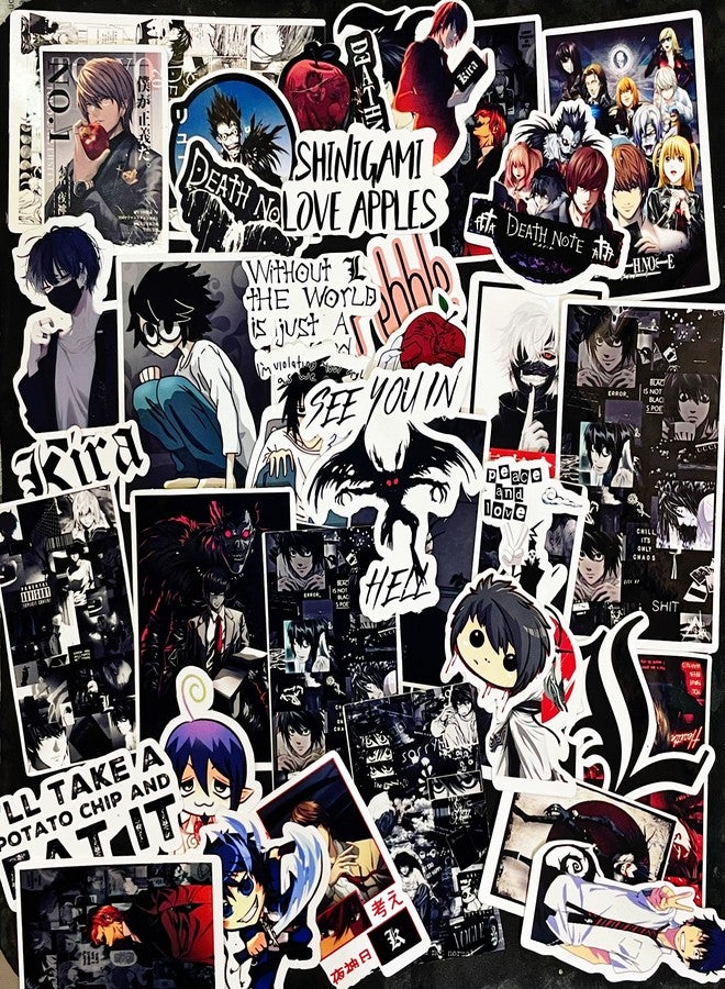 Sticker Fever مجموعة ملصقات فينيل 3M من Sticker Fever، تحتوي على 40 ملصقًا من مجموعة Death Note لمحبي الأنمي، تتضمن شخصيات لايت ياغامي/إل/ريوك، إلخ. (40) - Image 1