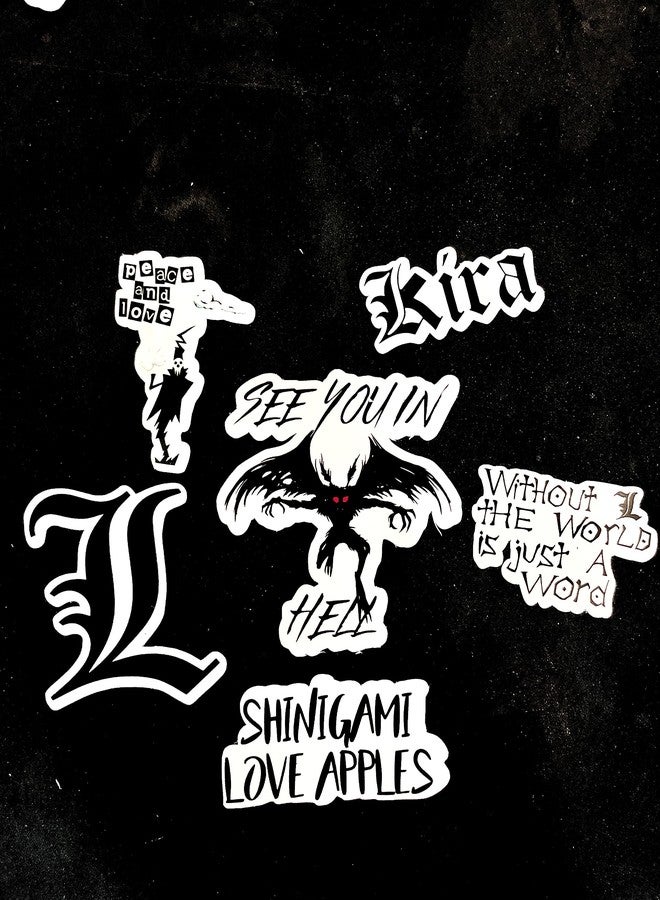 Sticker Fever مجموعة ملصقات فينيل 3M من Sticker Fever، تحتوي على 40 ملصقًا من مجموعة Death Note لمحبي الأنمي، تتضمن شخصيات لايت ياغامي/إل/ريوك، إلخ. (40) - Image 5