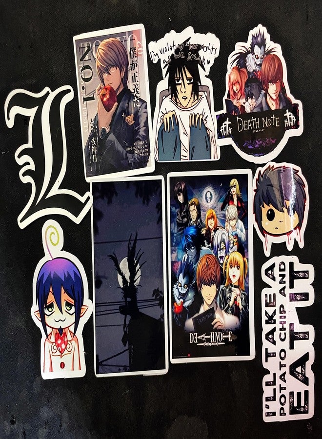 Sticker Fever مجموعة ملصقات فينيل 3M من Sticker Fever، تحتوي على 40 ملصقًا من مجموعة Death Note لمحبي الأنمي، تتضمن شخصيات لايت ياغامي/إل/ريوك، إلخ. (40) - Image 3