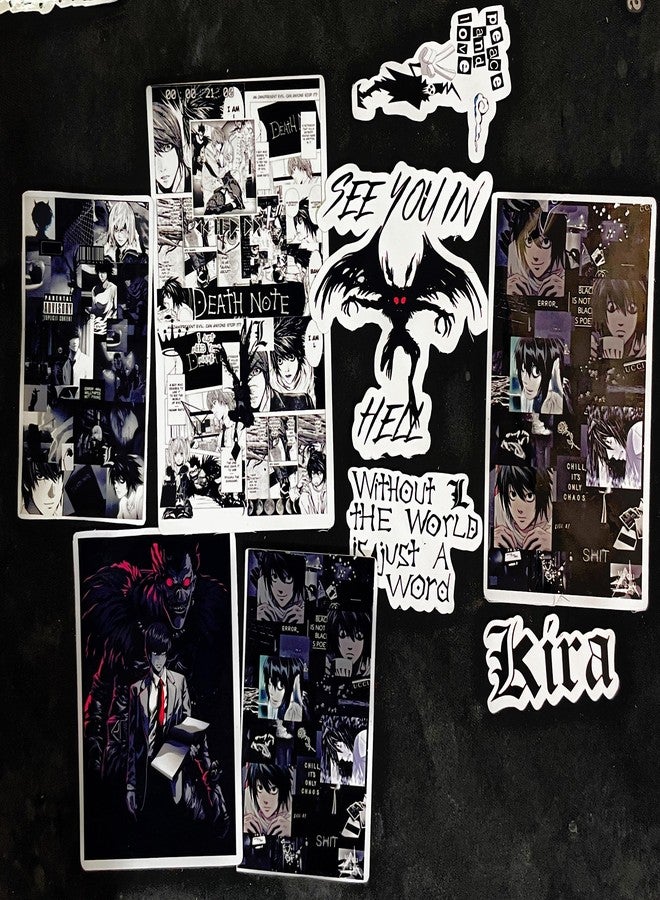 Sticker Fever مجموعة ملصقات فينيل 3M من Sticker Fever، تحتوي على 40 ملصقًا من مجموعة Death Note لمحبي الأنمي، تتضمن شخصيات لايت ياغامي/إل/ريوك، إلخ. (40) - Image 4