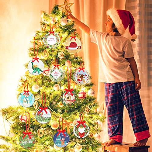 Cludoo 3.5 Inch Acrylic Ornaments Blanks, 30pcs Clear Round Acrylic Ornament Blanks, Acrylic Circle Disc Ornament Blanks with Hole for Vinyl, Christmas Decor, Engraving, Painting, and DIY Crafting - Image 3