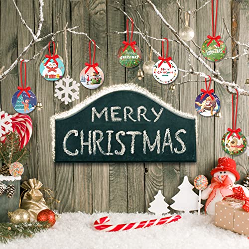 Cludoo 3.5 Inch Acrylic Ornaments Blanks, 30pcs Clear Round Acrylic Ornament Blanks, Acrylic Circle Disc Ornament Blanks with Hole for Vinyl, Christmas Decor, Engraving, Painting, and DIY Crafting - Image 2