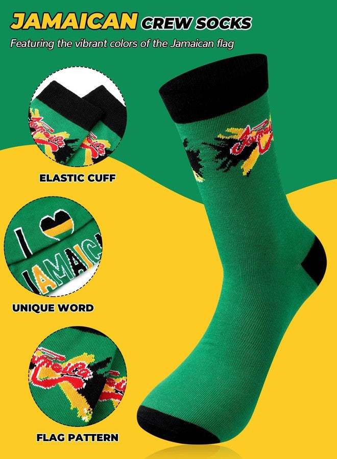 Cutecrop جوارب كيوت كروب للجنسين، 4 أزواج، بتصميم علم جامايكي، جوارب مرحة ومميزة للرجال والنساء، هدية مثالية. - Image 3