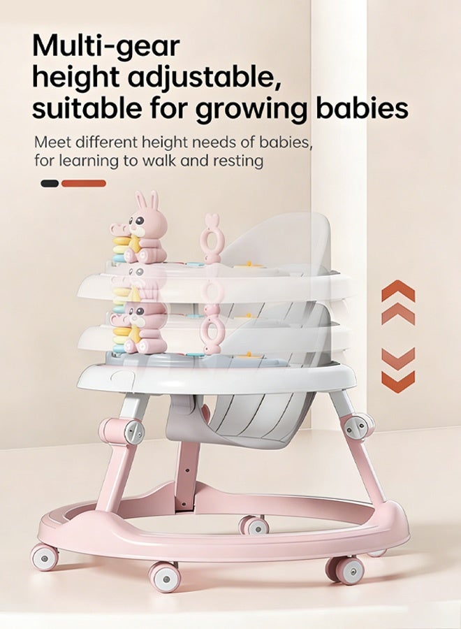 Berma Baby مشاية أطفال قابلة للطي مع عجلات وارتفاعات قابلة للتعديل مشاية للأطفال الرضع مشاية أطفال مع وسائد للقدم مشايات أطفال مضادة للسقوط ومركز أنشطة للأولاد والبنات من سن 7 إلى 18 شهرًا - Image 5