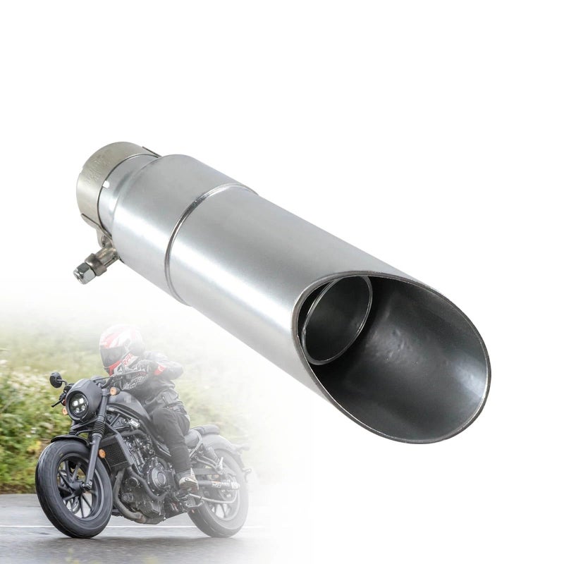 telfair GP318B Steel Exhaust Muffler Pipe - Compatible with 2017-2021 Honda Rebel CMX500, 9-Inch Clamp-On Silver Muffler, Aggressive Sound, Direct Fit Replacement - Image 1