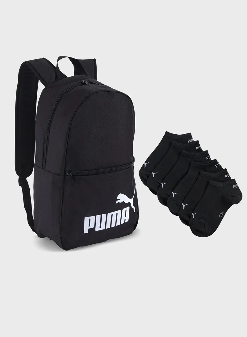 بوما youth logo backpack with socks
