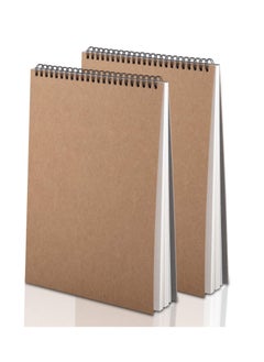 Sketchbook A4 Sketch Book Drawing Pad with 60 Pages 30 Sheets Sketch Pad Spiral Bound Kraft Cover Hardback Art Book 2 Pack