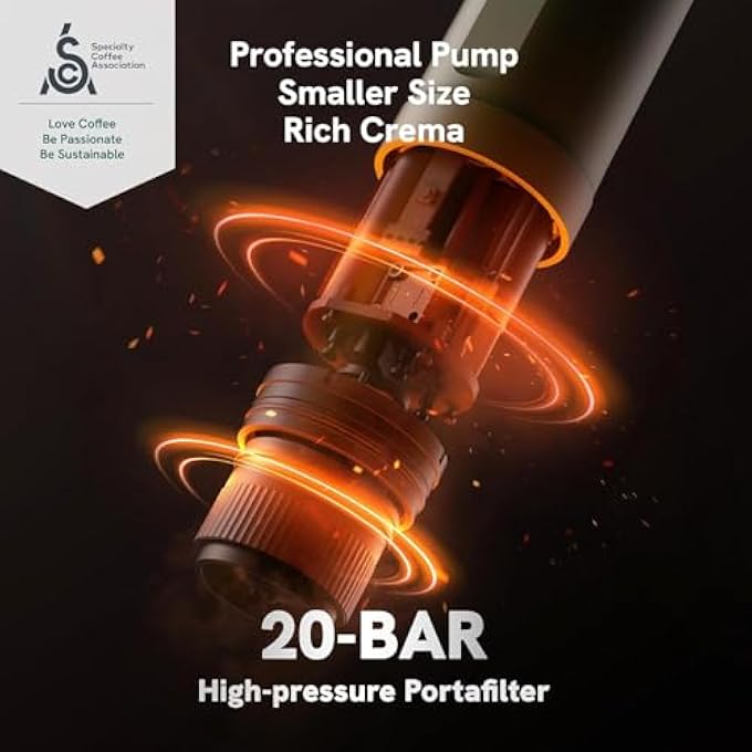 أووةن ماكينة صنع قهوة إسبريسو كهربائية محمولة بتقنية النانو مع تسخين ذاتي لمدة 34 دقيقة وقوة 20 بار، صغيرة الحجم 12 فولت و24 فولت، متوافقة مع كبسولات قهوة مطحونة من إن إس، لون رمادي فضائي - Image 3