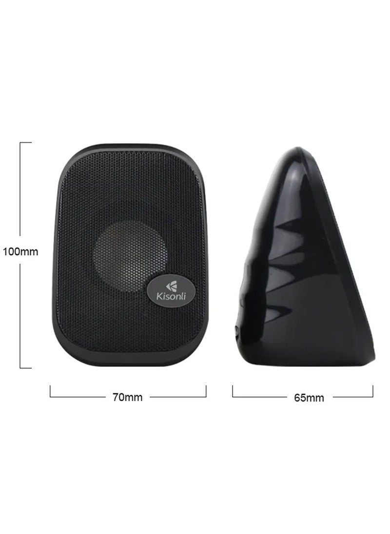 Kisonli - KS-09 Computer Speakers 2 Inch Fashionable Audio Speakers for Desktop - Image 1
