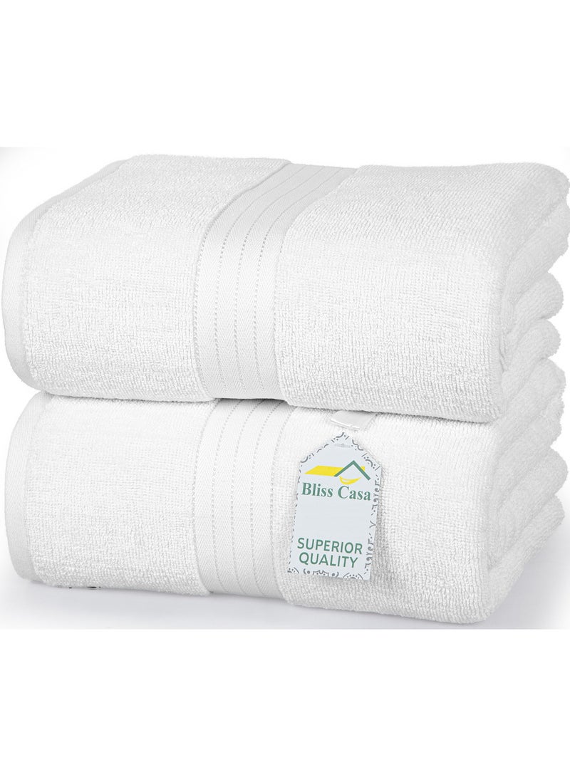 Bliss Casa Bliss Casa Luxurious Jumbo Bath Sheet 35 x 70 Inch (2 Pack) - 550 GSM 100% Cotton 20/D Highly Absorbent and Quick Dry Hotel Bath Sheet Set  - Image 1