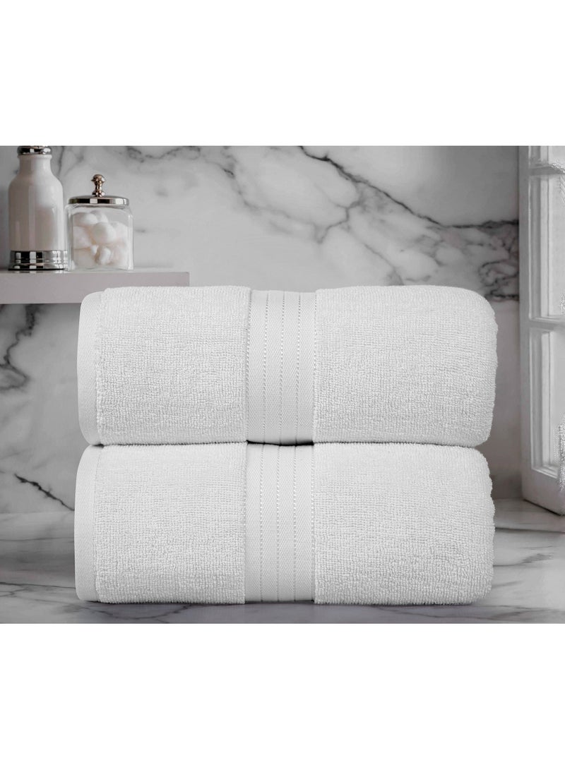 Bliss Casa Bliss Casa Luxurious Jumbo Bath Sheet 35 x 70 Inch (2 Pack) - 550 GSM 100% Cotton 20/D Highly Absorbent and Quick Dry Hotel Bath Sheet Set  - Image 5