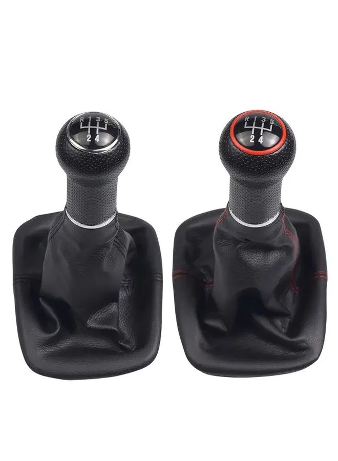 PU Leather 5 Speed Manual Transmission Gear Shift Knob Gaiter Handle Red for Volkswagen Golf 2 3 4 Cabrio 6N1 6N2 Passat 35i Lupo 6X1 6E1 - Image 5
