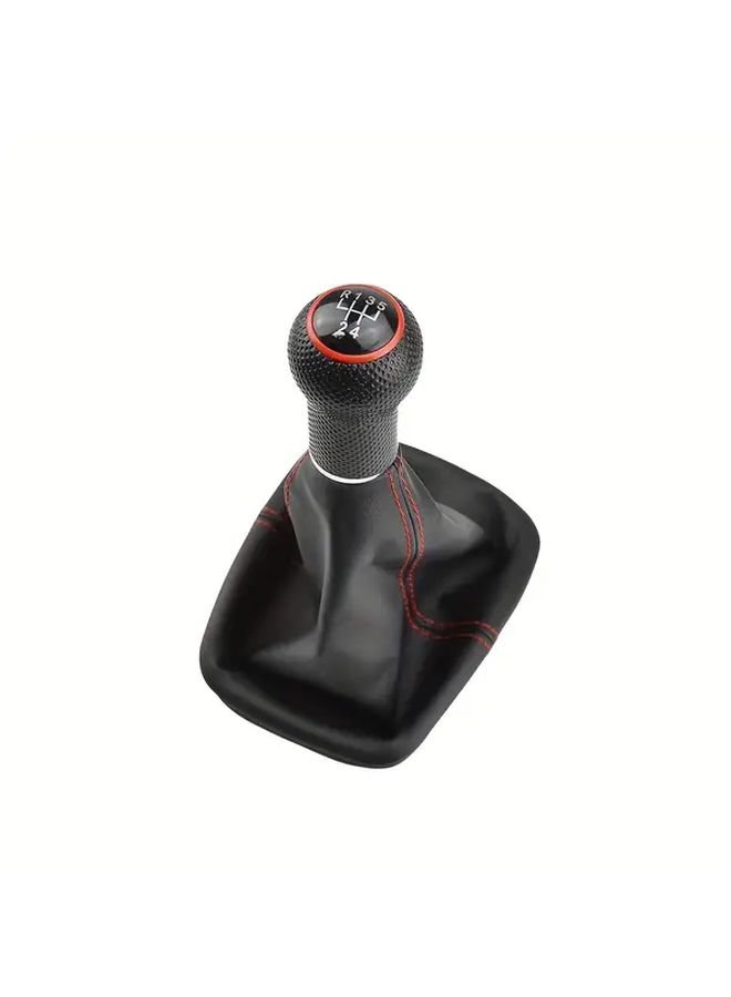 PU Leather 5 Speed Manual Transmission Gear Shift Knob Gaiter Handle Red for Volkswagen Golf 2 3 4 Cabrio 6N1 6N2 Passat 35i Lupo 6X1 6E1 - Image 3