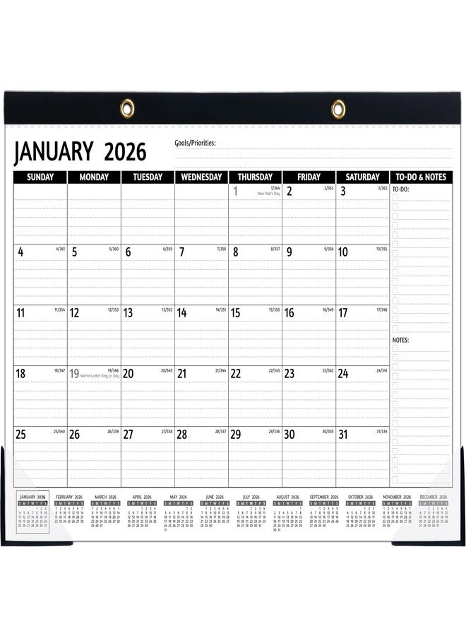 BowCuk 2026-2027 Desk Calendar, Medium, Black - Image 1