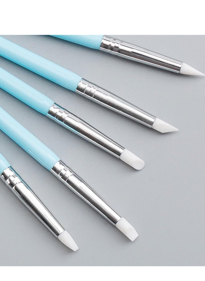 Mordely 5Pcs Art Dotting Pen Set Dual Tip UV Gel Silicone Relief Pen DIY Painting Coloring Pen Multifunctional Clay  - Image 2