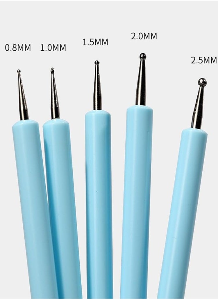 Mordely 5Pcs Art Dotting Pen Set Dual Tip UV Gel Silicone Relief Pen DIY Painting Coloring Pen Multifunctional Clay  - Image 3